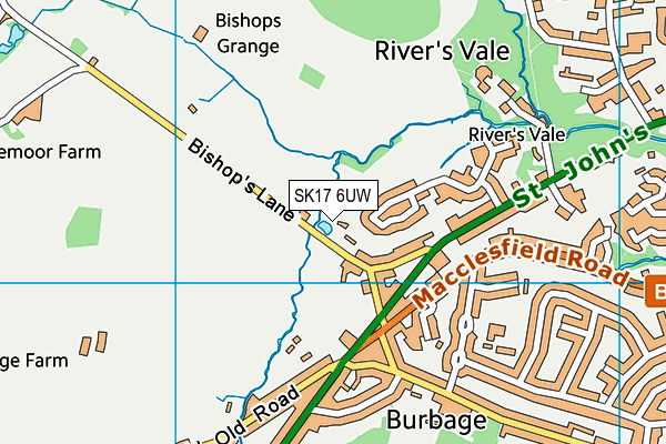 SK17 6UW map - OS VectorMap District (Ordnance Survey)