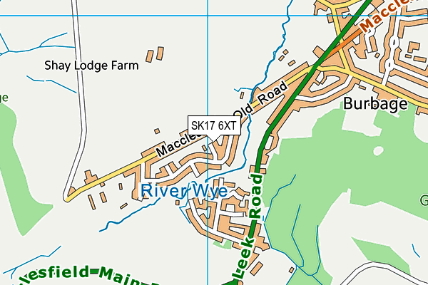 SK17 6XT map - OS VectorMap District (Ordnance Survey)