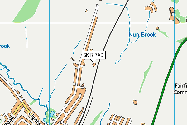 SK17 7AD map - OS VectorMap District (Ordnance Survey)