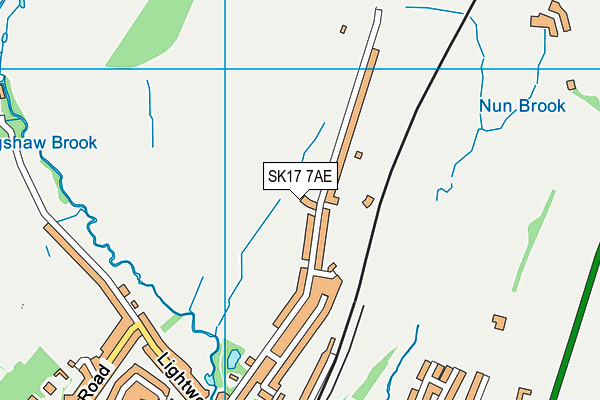 SK17 7AE map - OS VectorMap District (Ordnance Survey)