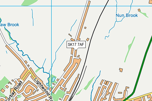 SK17 7AF map - OS VectorMap District (Ordnance Survey)