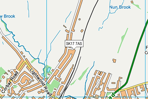 SK17 7AS map - OS VectorMap District (Ordnance Survey)
