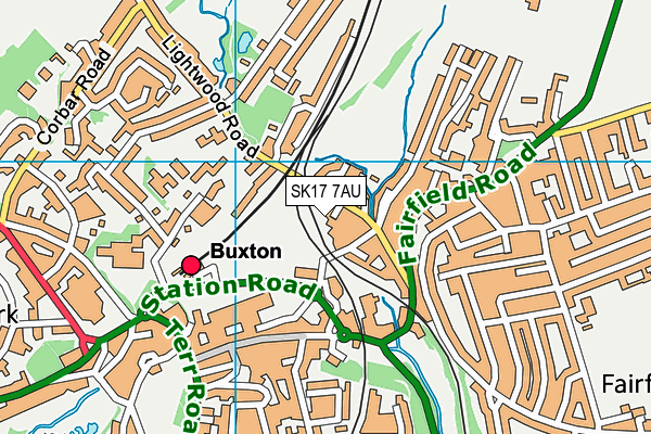 SK17 7AU map - OS VectorMap District (Ordnance Survey)