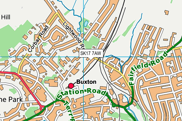 SK17 7AW map - OS VectorMap District (Ordnance Survey)