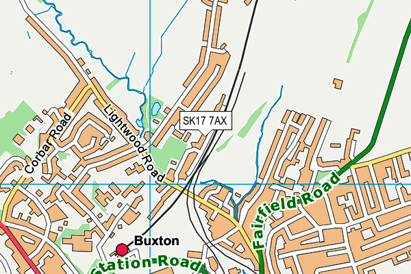 SK17 7AX map - OS VectorMap District (Ordnance Survey)
