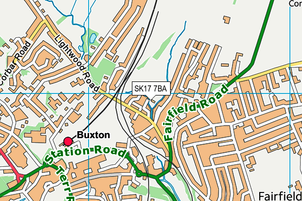 SK17 7BA map - OS VectorMap District (Ordnance Survey)