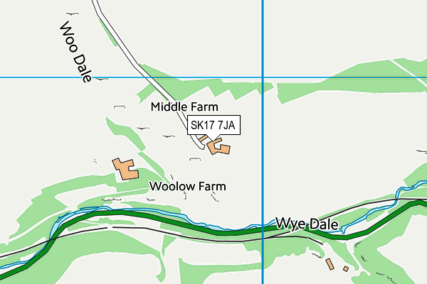 SK17 7JA map - OS VectorMap District (Ordnance Survey)