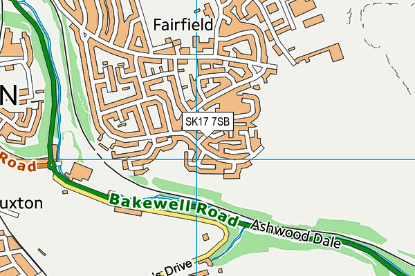 SK17 7SB map - OS VectorMap District (Ordnance Survey)