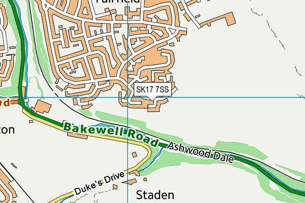 SK17 7SS map - OS VectorMap District (Ordnance Survey)