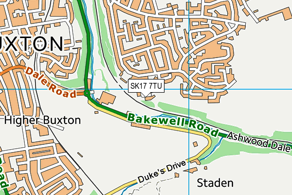 SK17 7TU map - OS VectorMap District (Ordnance Survey)