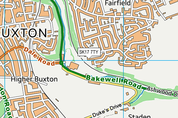 SK17 7TY map - OS VectorMap District (Ordnance Survey)