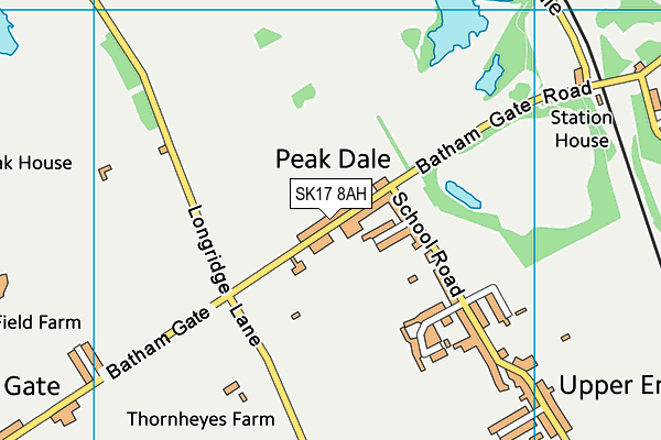 Batham Gate Road Football Ground map (SK17 8AH) - OS VectorMap District (Ordnance Survey)