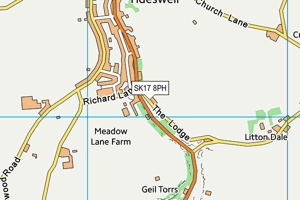 SK17 8PH map - OS VectorMap District (Ordnance Survey)