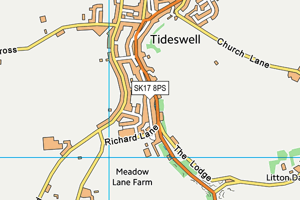 SK17 8PS map - OS VectorMap District (Ordnance Survey)