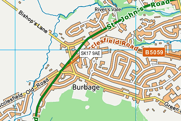 Burbage Primary School map (SK17 9AE) - OS VectorMap District (Ordnance Survey)
