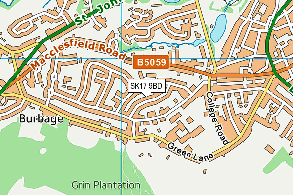 SK17 9BD map - OS VectorMap District (Ordnance Survey)