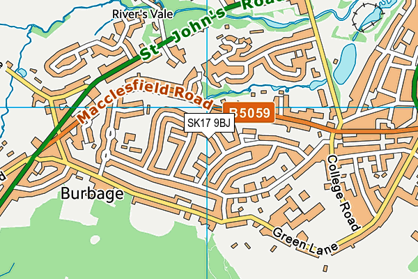SK17 9BJ map - OS VectorMap District (Ordnance Survey)