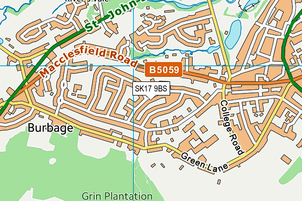 SK17 9BS map - OS VectorMap District (Ordnance Survey)