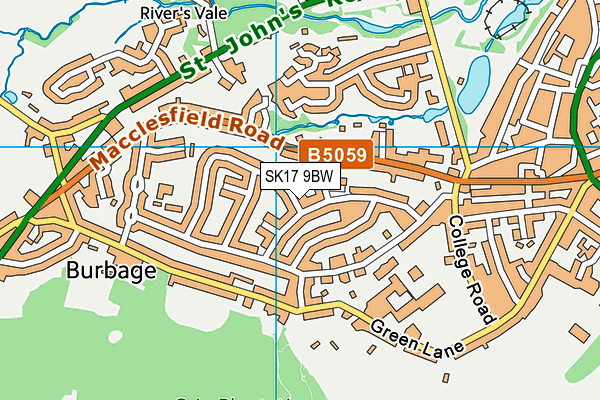 SK17 9BW map - OS VectorMap District (Ordnance Survey)