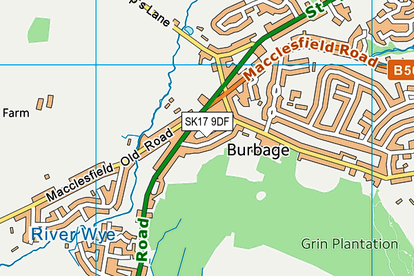 SK17 9DF map - OS VectorMap District (Ordnance Survey)