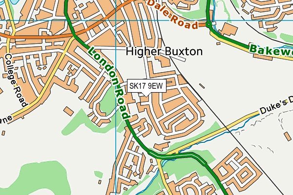 SK17 9EW map - OS VectorMap District (Ordnance Survey)