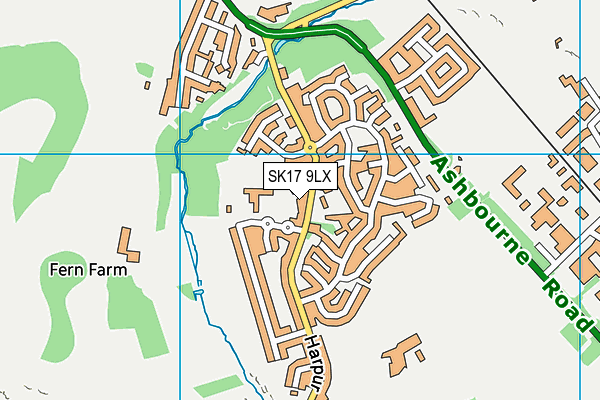 SK17 9LX map - OS VectorMap District (Ordnance Survey)