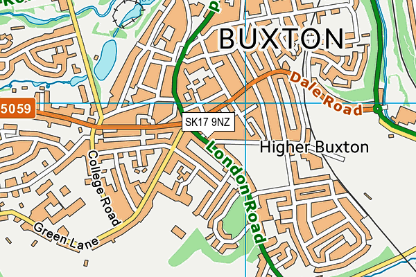 SK17 9NZ map - OS VectorMap District (Ordnance Survey)