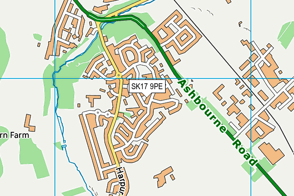 SK17 9PE map - OS VectorMap District (Ordnance Survey)