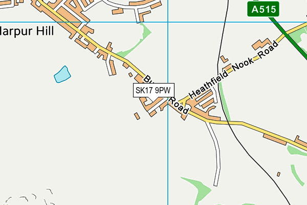 SK17 9PW map - OS VectorMap District (Ordnance Survey)