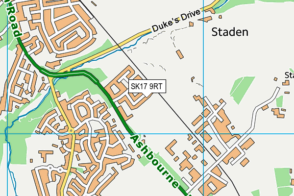 SK17 9RT map - OS VectorMap District (Ordnance Survey)