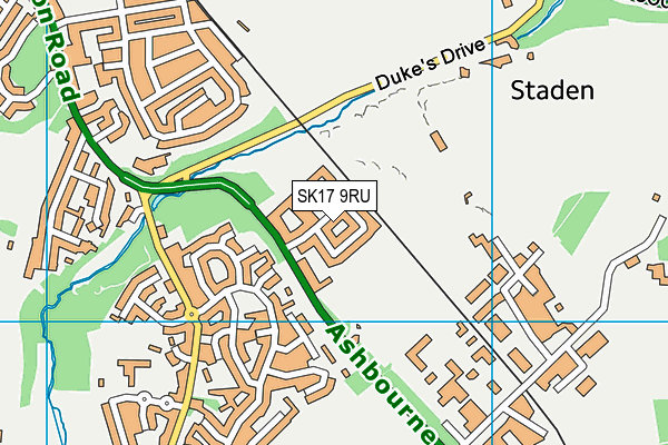 SK17 9RU map - OS VectorMap District (Ordnance Survey)
