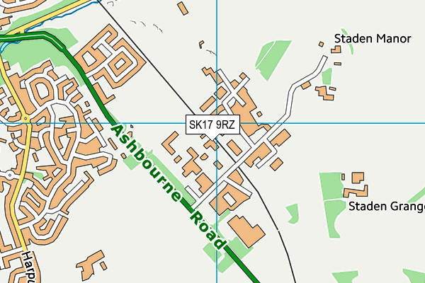 SK17 9RZ map - OS VectorMap District (Ordnance Survey)