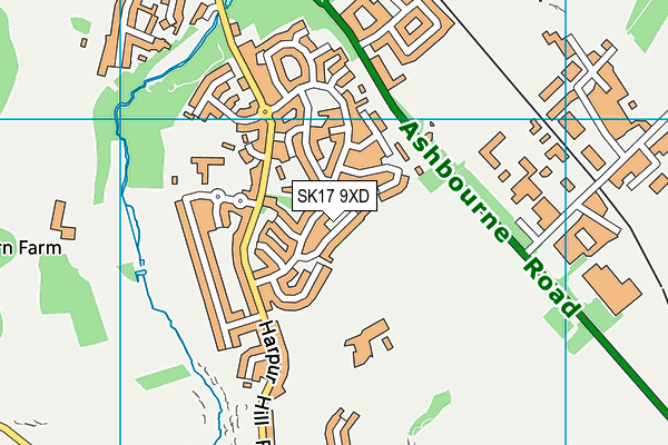 SK17 9XD map - OS VectorMap District (Ordnance Survey)