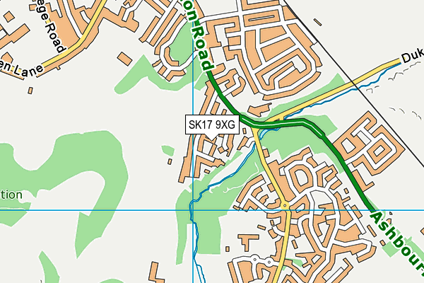 SK17 9XG map - OS VectorMap District (Ordnance Survey)