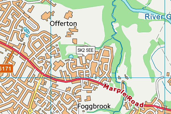 SK2 5EE map - OS VectorMap District (Ordnance Survey)