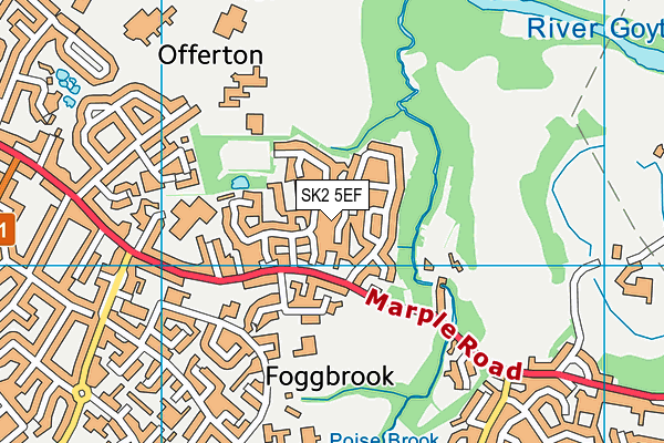 SK2 5EF map - OS VectorMap District (Ordnance Survey)