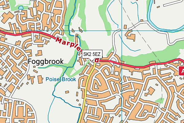 SK2 5EZ map - OS VectorMap District (Ordnance Survey)