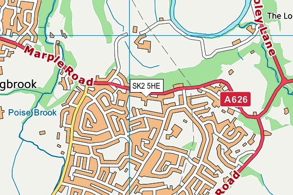 SK2 5HE map - OS VectorMap District (Ordnance Survey)