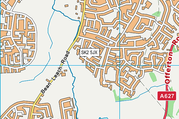 SK2 5JX map - OS VectorMap District (Ordnance Survey)