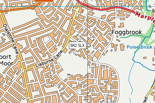 SK2 5LX map - OS VectorMap District (Ordnance Survey)