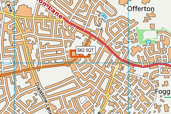 SK2 5QT map - OS VectorMap District (Ordnance Survey)