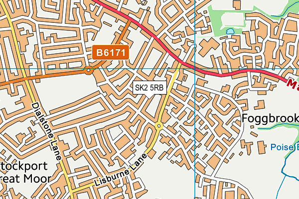 SK2 5RB map - OS VectorMap District (Ordnance Survey)