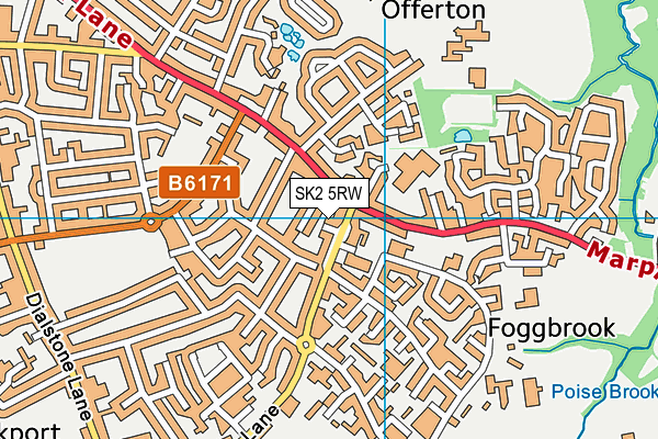 SK2 5RW map - OS VectorMap District (Ordnance Survey)