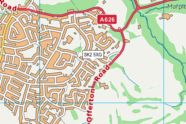 SK2 5XG map - OS VectorMap District (Ordnance Survey)