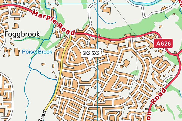 SK2 5XS map - OS VectorMap District (Ordnance Survey)