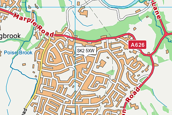 SK2 5XW map - OS VectorMap District (Ordnance Survey)