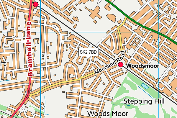 Woodsmoor/Flowery Fields (Closed) map (SK2 7BD) - OS VectorMap District (Ordnance Survey)