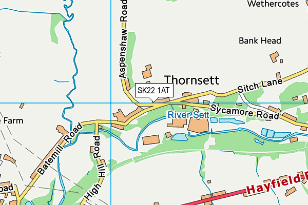 Thornsett Primary School (High Peak Federation) map (SK22 1AT) - OS VectorMap District (Ordnance Survey)