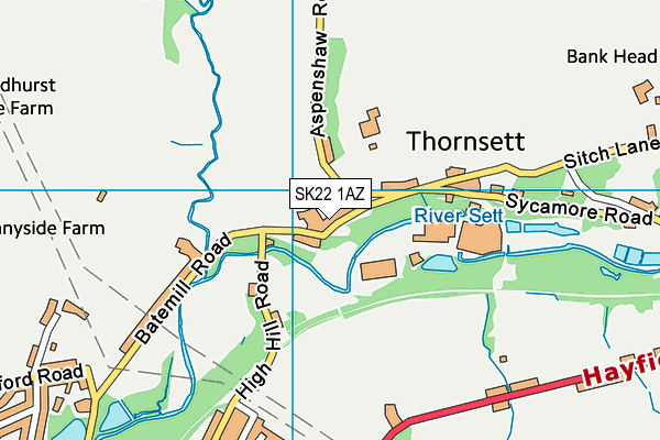 SK22 1AZ map - OS VectorMap District (Ordnance Survey)