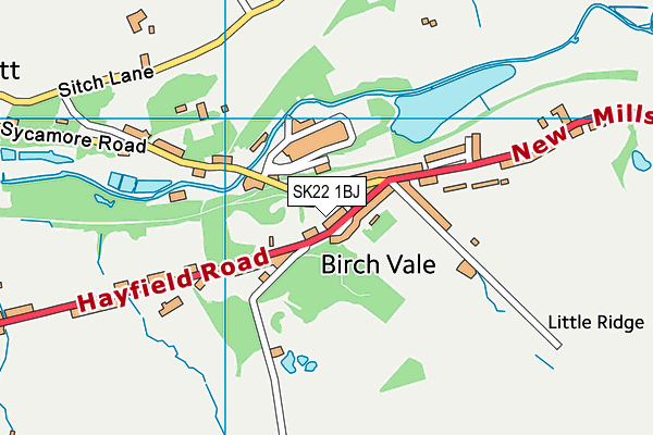 SK22 1BJ map - OS VectorMap District (Ordnance Survey)